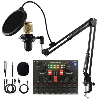 Micrófono De Condensador + Brazo Anti Pop + Cable + Consola V8