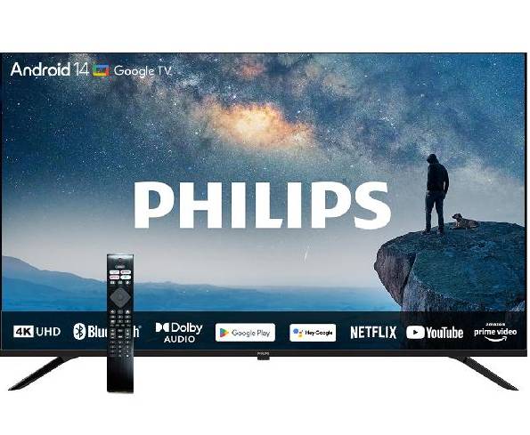 Tv Philips 65 pulgadas QLED 4K UHD led android 14 Google tv sin bordes PHQ65GFUFISDB 