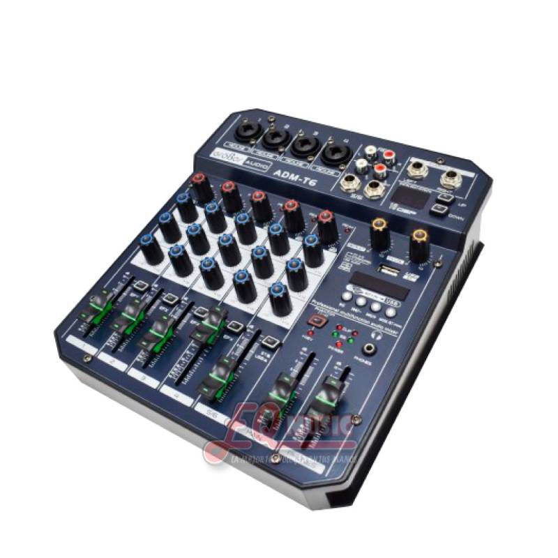Consola Profesional Grober 6 Canales con usb ADM-T6