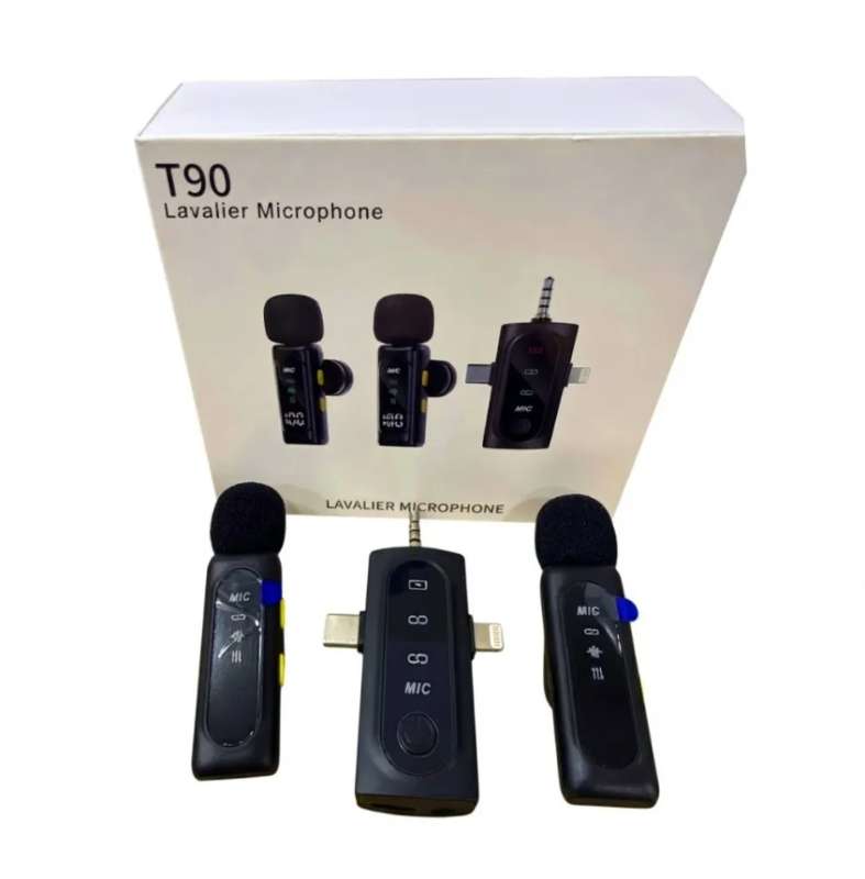 Micrófono inalámbrico Lavalier para celular T90 3 EN 1