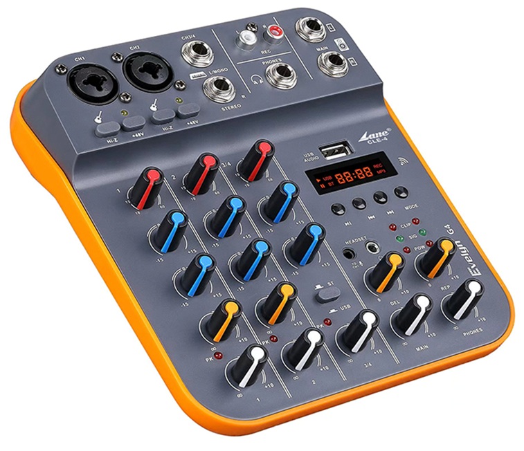 Consola de Audio Mixer Berani G4 Pantalla DIgital USB mp3 Bluetooth 4 canales pc 