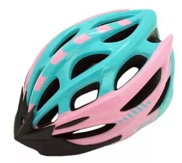 CASCO BICICLETA ROSADO CON TURQUESA  M (55-58CM) GTI