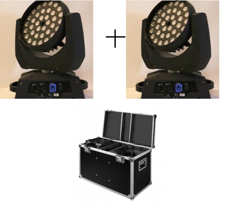 Luz Girable 18x12w  rgb wa   Escenario 4 en 1 Led zoom cabezal móvil en Rack 2 unidades