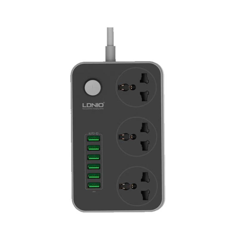 Regleta supresor de picos Ldnio SC3604 17W 6usb + 3 tomas