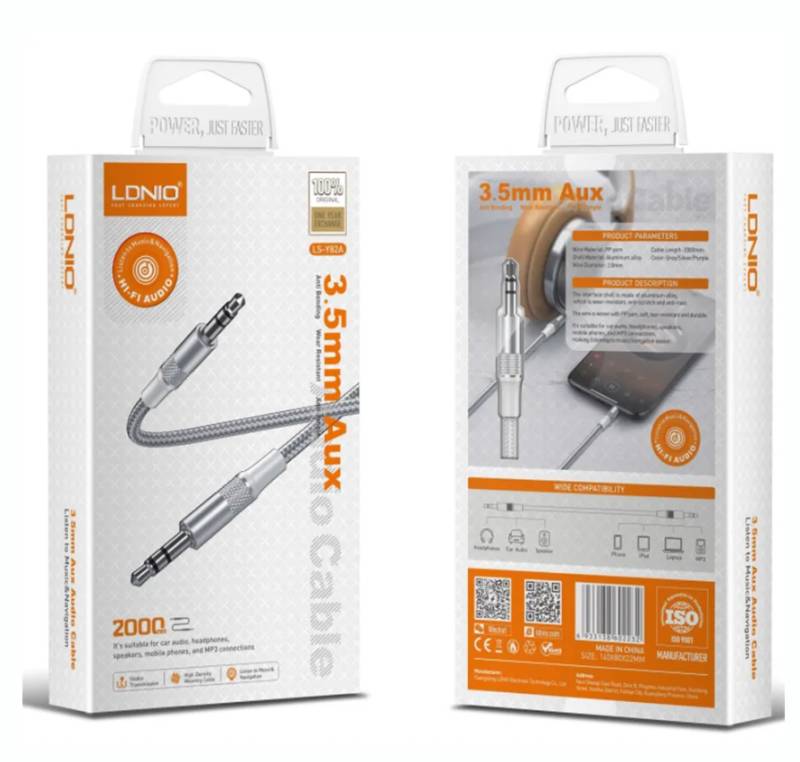 Cable auxiliar Ldnio LSY-82A 2 metros 3.5mm a 3.5mm