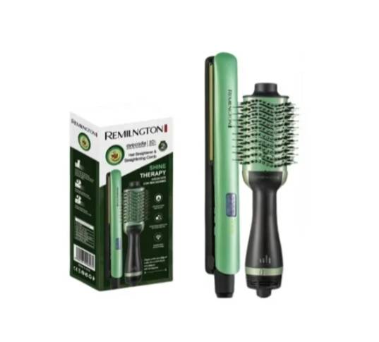 Combo Plancha + Cepillo Secador Remington Aguacate 450 °f