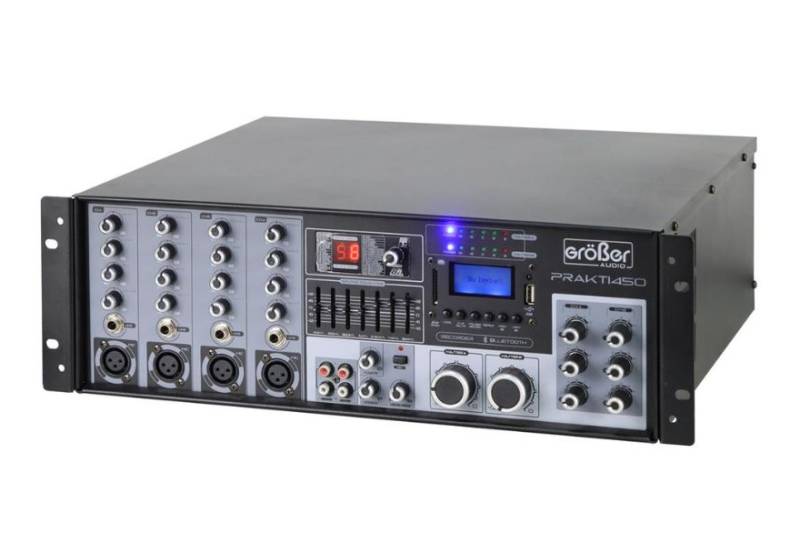 Amplificador Grober 450w 6 zonas C/USB/SD/FM/REC/BT