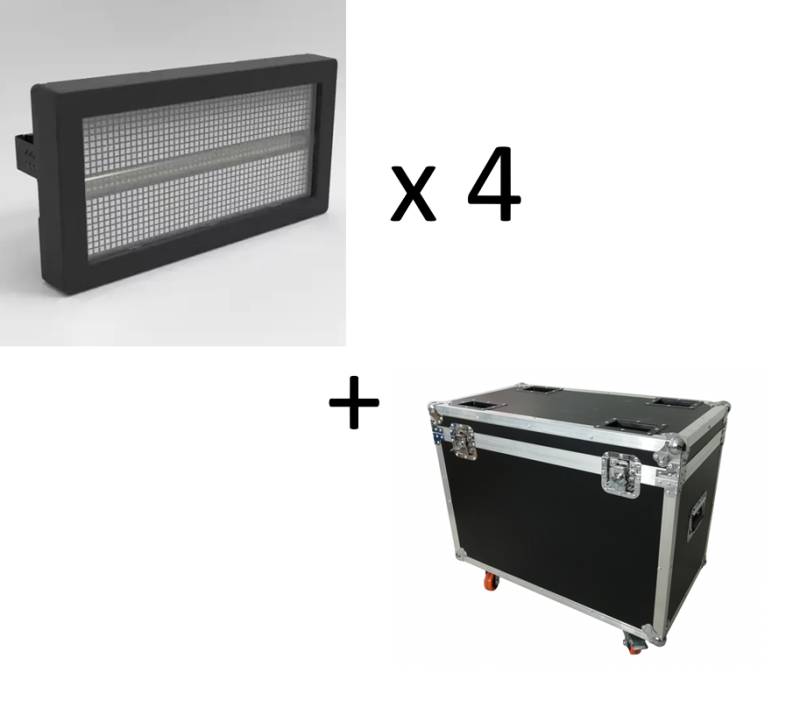 4 Luces LED Estroboscópica 3000w Strobe DMX RGB Flash + Rack