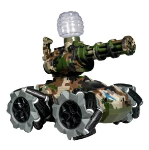 Carro de juguete color camuflaje con canon de agua control remoto 2.4hz