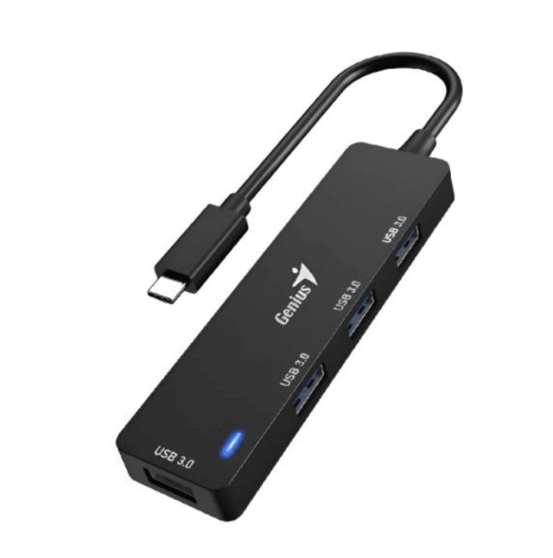 Hub Genius uh-400 usb tipo-c a 4 puertos usb-a 3.0 /win 8/10/11 /mac os 13.5 /android os /apple io