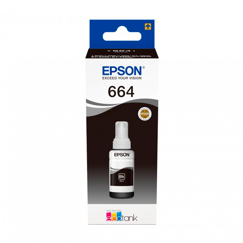 Botella de Tinta Epson Original Color Negro T664 NEGRO L200 