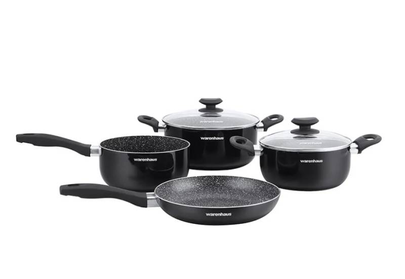 Set cocina Warenhaus satin II 6 pcs negro inducción M33800