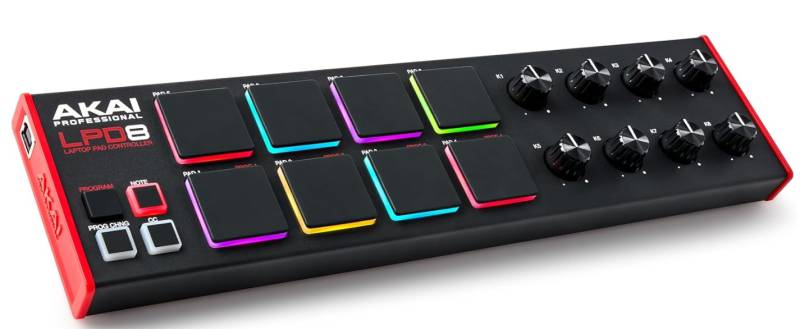 Controlador AKAI Professional LPD8 MIDI USB con 8 almohadillas de batería RGB MPC Responsive para Mac y PC