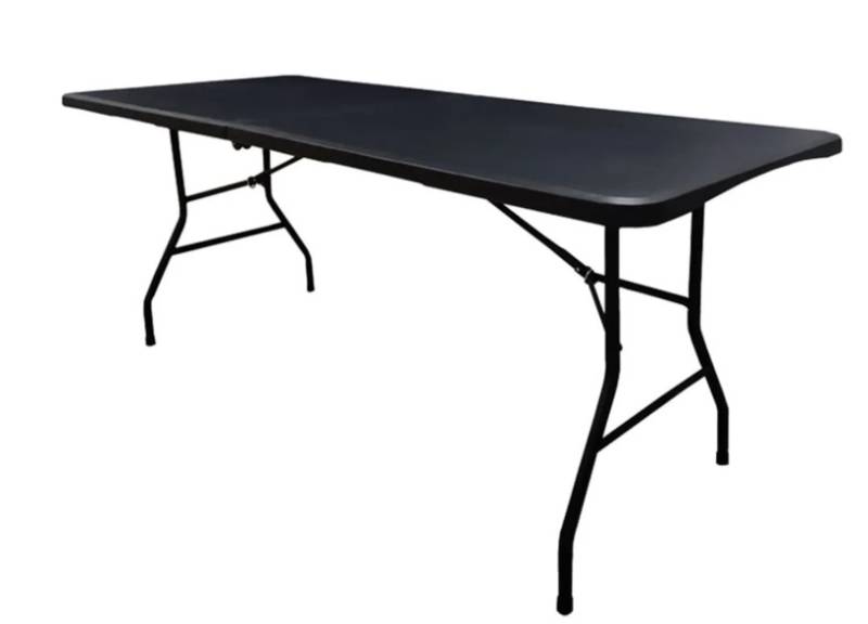 Mesa plegable color  negro plástico 180 x 70 x 74cm
