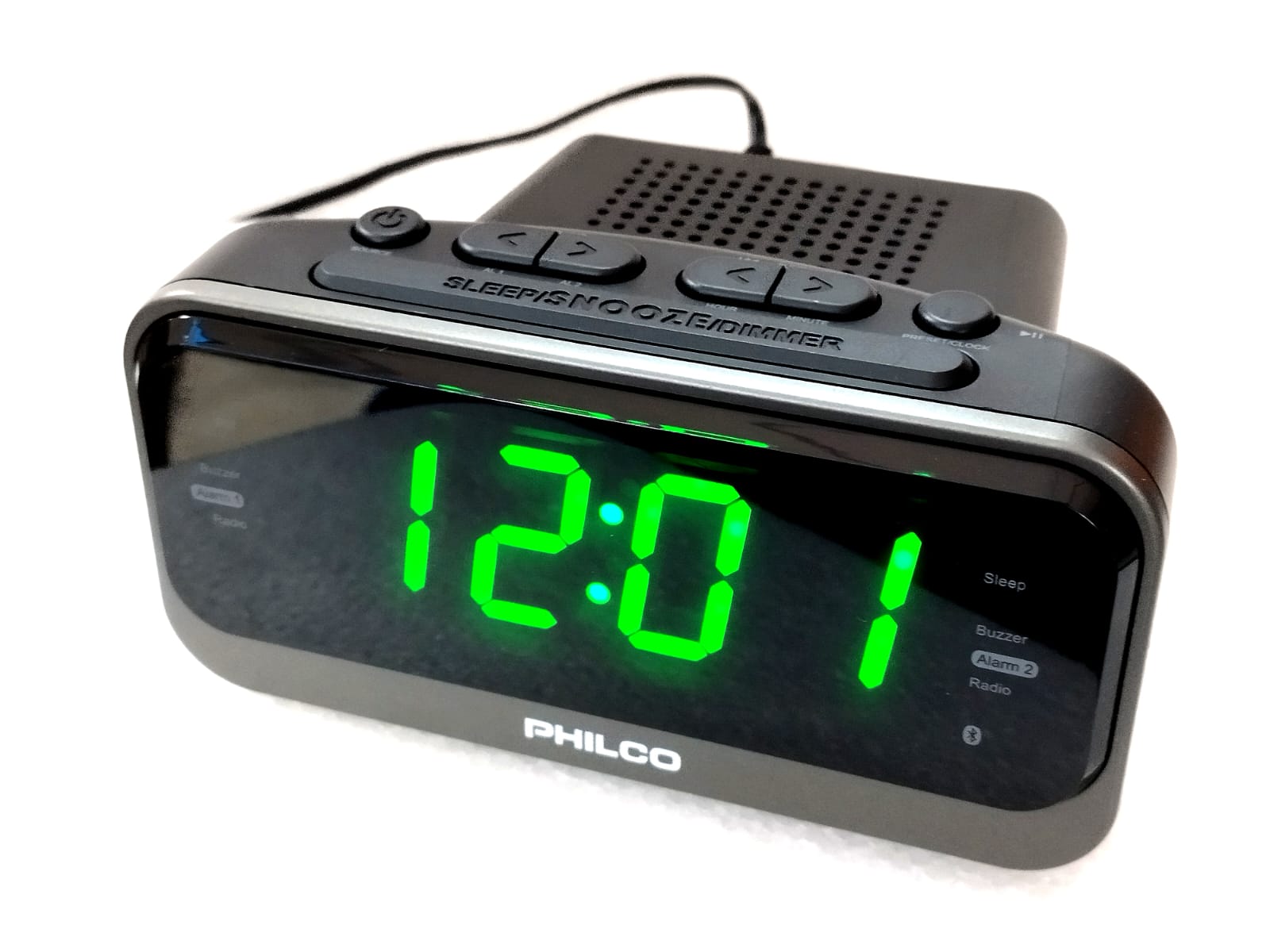 Reloj Radio Despertador Bluetooth Batería Alarma Micro Sd