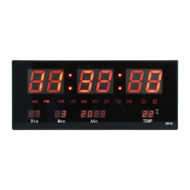 Reloj digital de pared con fecha y temperatura LC-01