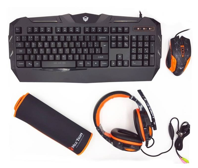 Teclado combo 4 EN 1  teclado+mouse+audifono + mouse pad gamer Meetion MT-c500