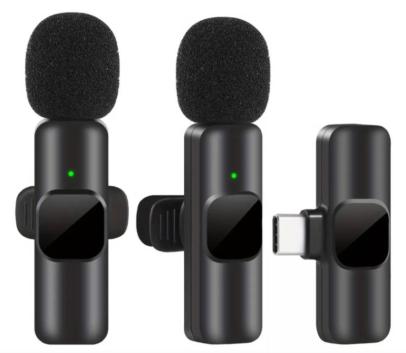 Micrófono doble inalámbrico con entrada tipo C.   18-02-053
