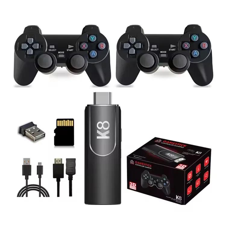 Consola de Juegos K8 Mini Stick 64G 4K HD  Dual Wireless 2.4G + 2 Controles recargables  