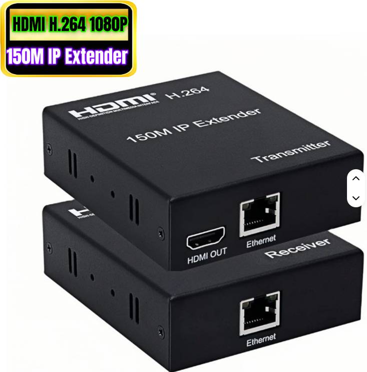 Extensor HDMI hasta 150m por cable de Red RJ45 CAt 6 Tansm + Receptor 