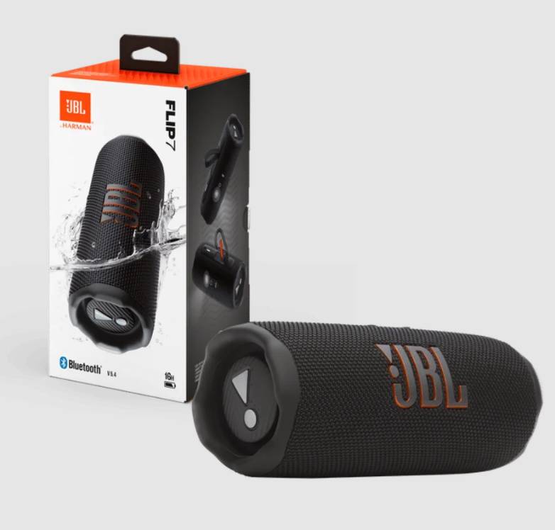 Parlante JBL Flip 7 16 horas negro  AI Sound Boost, IP68