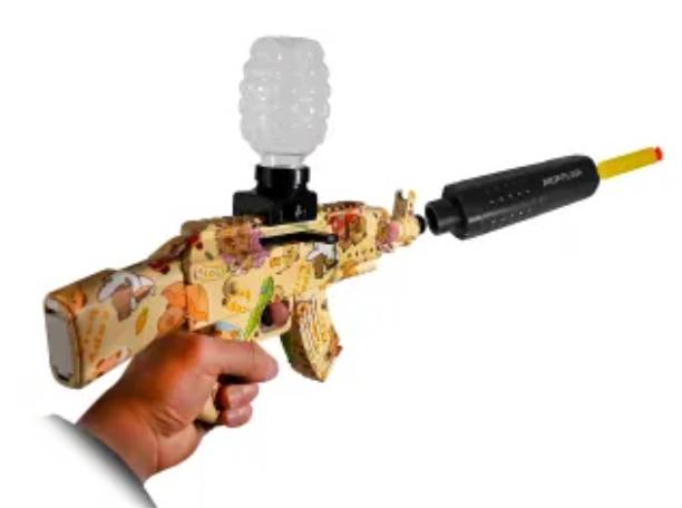 Pistola AK-47 balines gel G757-SK con silenciador recargable automático