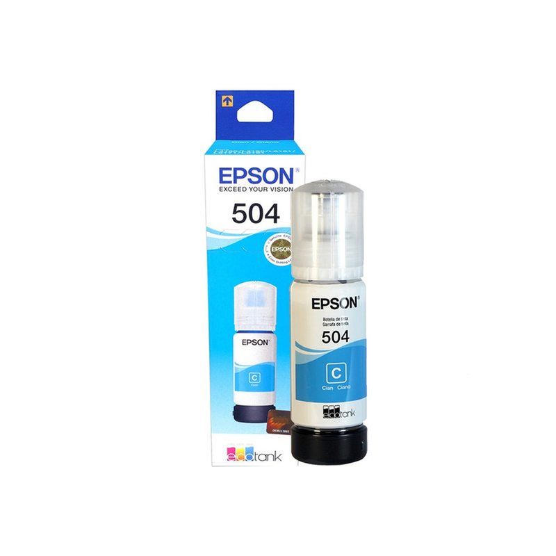 Botella De Tinta Original Epson 504 L3150 L4150 L3160 CYAN AZUL