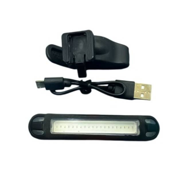 Luz recargable para bicicleta 100 lúmenes con soporte y cable USB