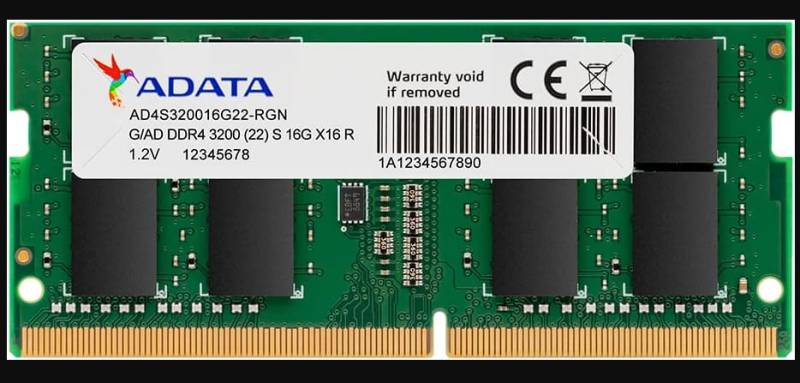 Memoria ram sodimm de 8 GB DDR4 PC4 3200 MHz Laptop