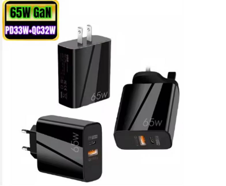 Cargador 65w USB Tipo A QC 3.0 + PD Carga Rapida 