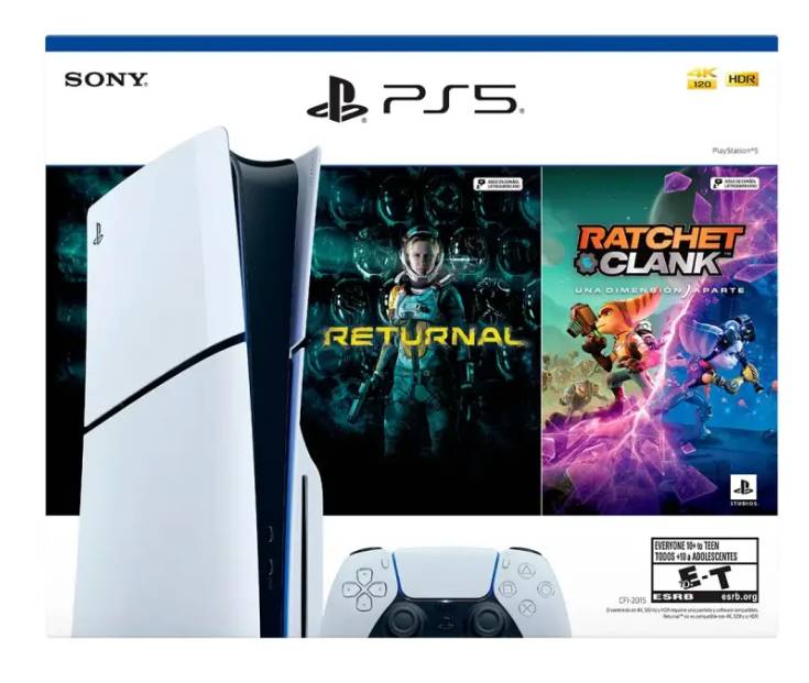 Consola Sony Playstation 5 ps5 slim disco bundle Ratchet & Clank rift y Returnal