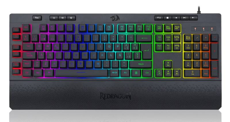 Teclado Redragon mecánico Shiva k512rgb-1 negro 