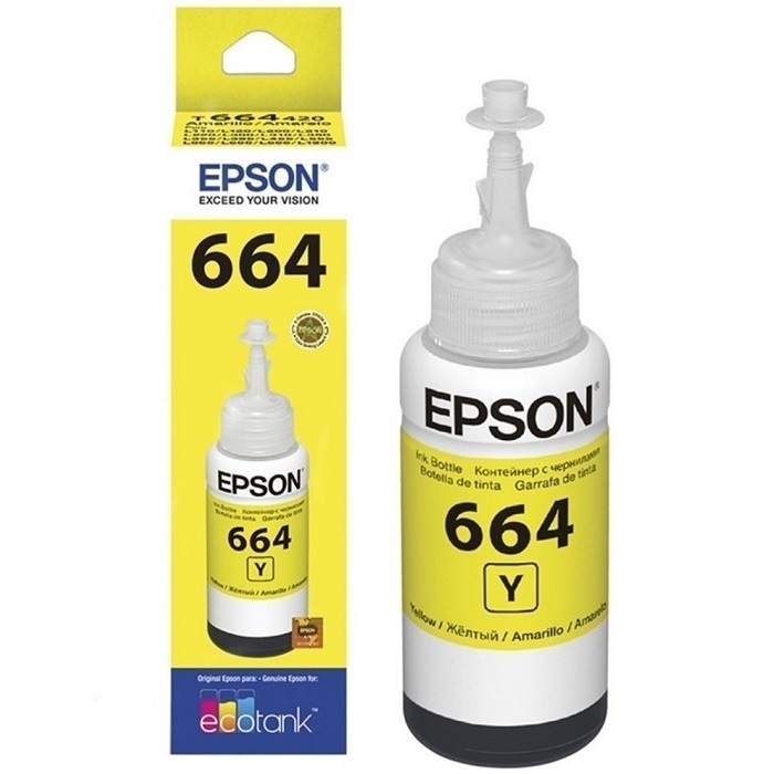 Tinta Epson Original L200 T664 664 Amarilla Yellow 