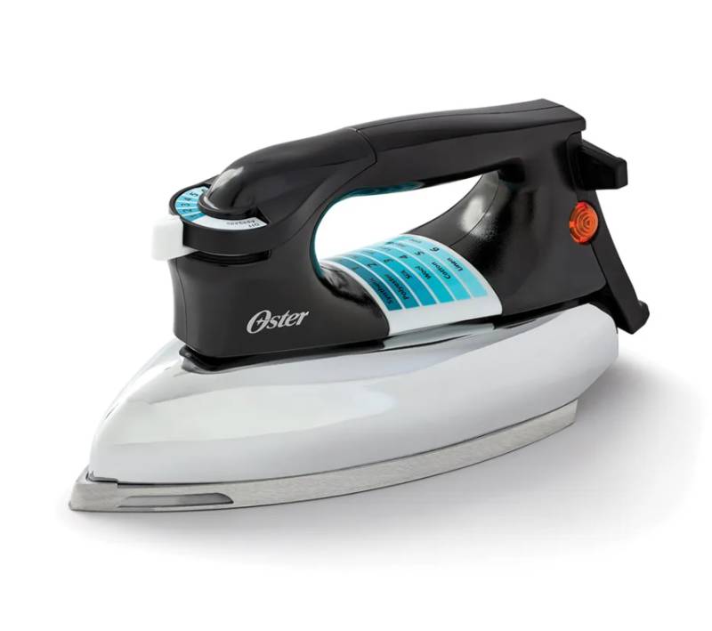 Plancha Oster base de aluminio, control de temperatura variable, planchado a vapor o en seco, antigoteo GCSTBV4119-013