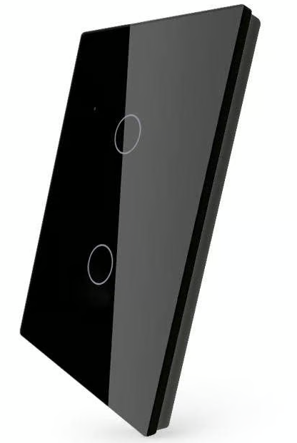 Interruptor inteligente DK ROHS 2 botones WiFi negro