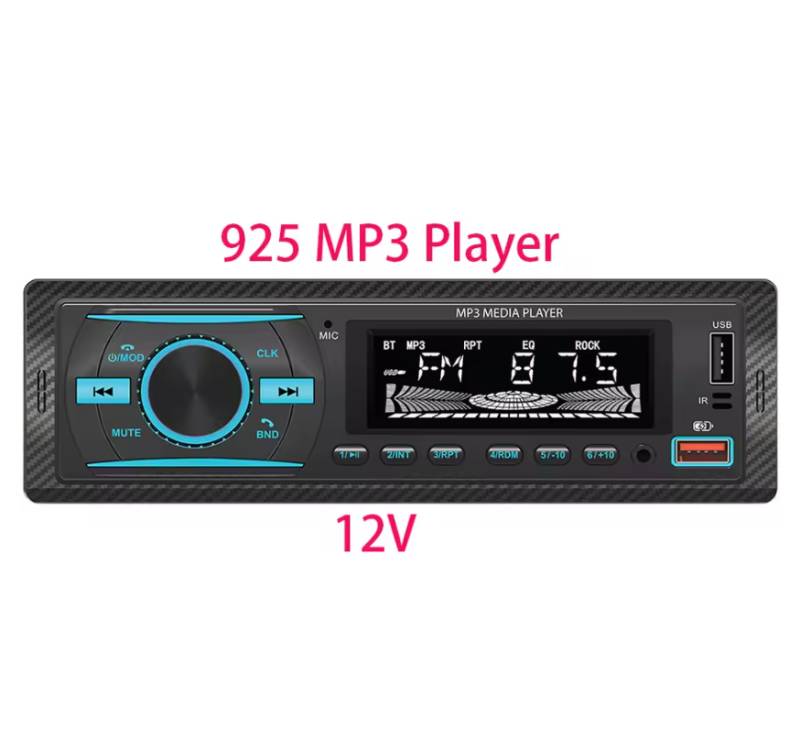 Equipo radio para carro mp3-925 60W * 4 12V Coche USB/TF/FM/AUX Bluetooth
