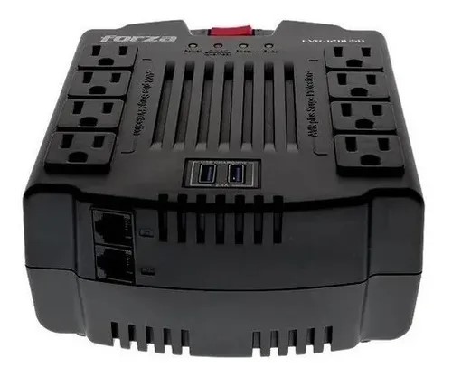 Regulador De Voltaje Forza 1211usb 1200va 8 Tomas + 2 Usb