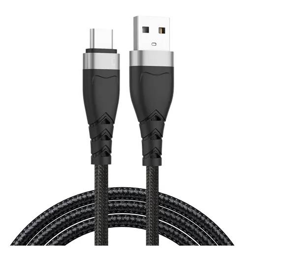 Cable Trenzado + Metal Nylon TIpo A a Iphone Lightning Carga rapida 1m 30w
