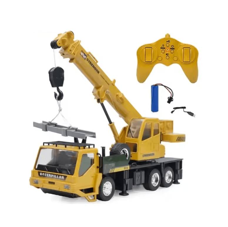 Juguete camión a control remoto grúa