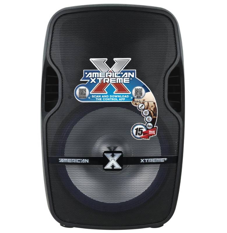 Parlante amplificado American Xtreme 15 100000w luz led con pedestal