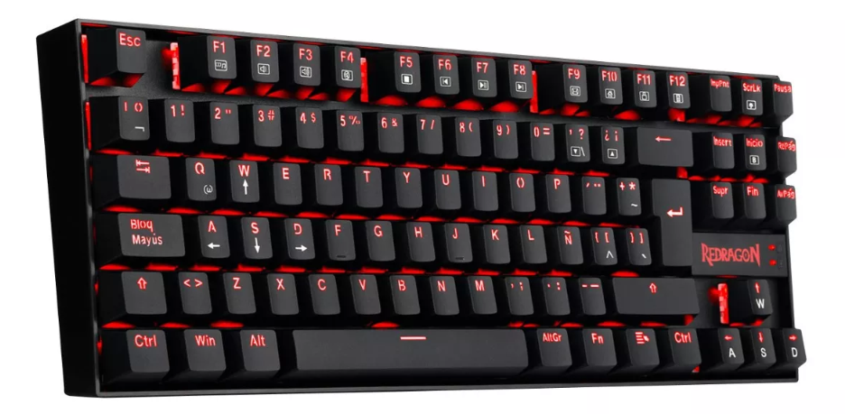 Teclado Gamer Mecanico Redragon K552 Iluminado Acero Agua