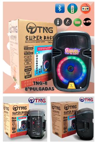 Parlante TNG-8 60000W 8 bluetooth radio fm usb