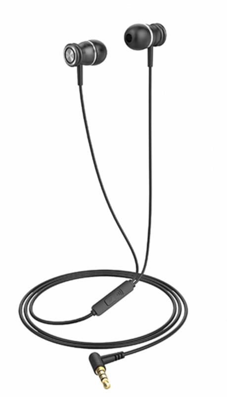 Audífono Alámbrico Para Celular Con Micrófono Negro HV-E303P