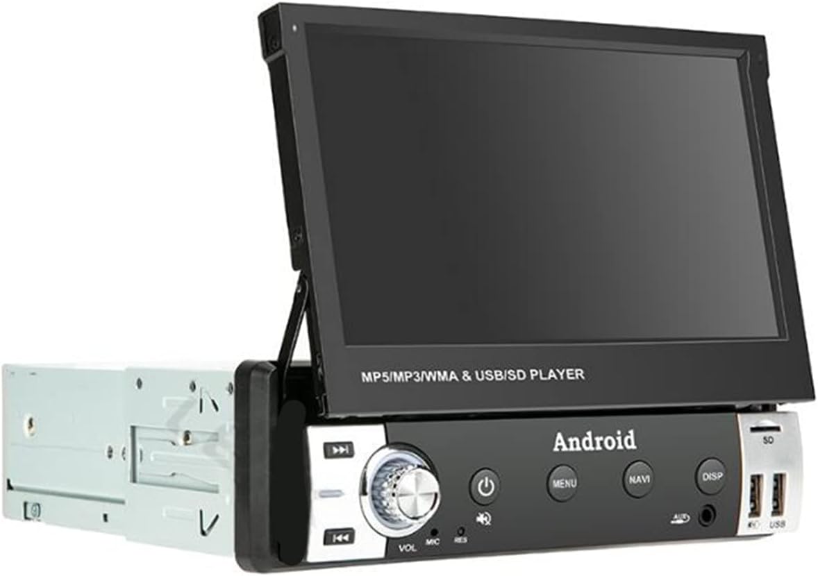 Estéreo de coche de un solo DIN - Radio Coche con Bluetooth | Reproducción  y carga USB - Audio de coche de doble perilla: compatible con SD | AUX 