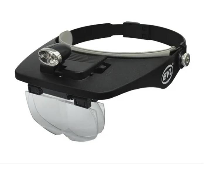 Lupa De Trabajo Visera Luz Led 4 Lentes 1.2x, 1.8x, 2.5x, 3x