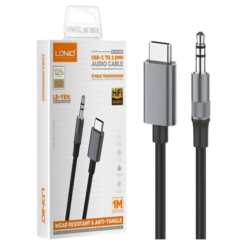 Adaptador de audio Ldnio LSY-81c 13 cm tipo C a 3.5mm 