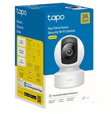 Cámara de seguridad Tp-link tapo C232 3k 5mp red y wifi with pan-tilt home security ai soporta micro sd 512gb
