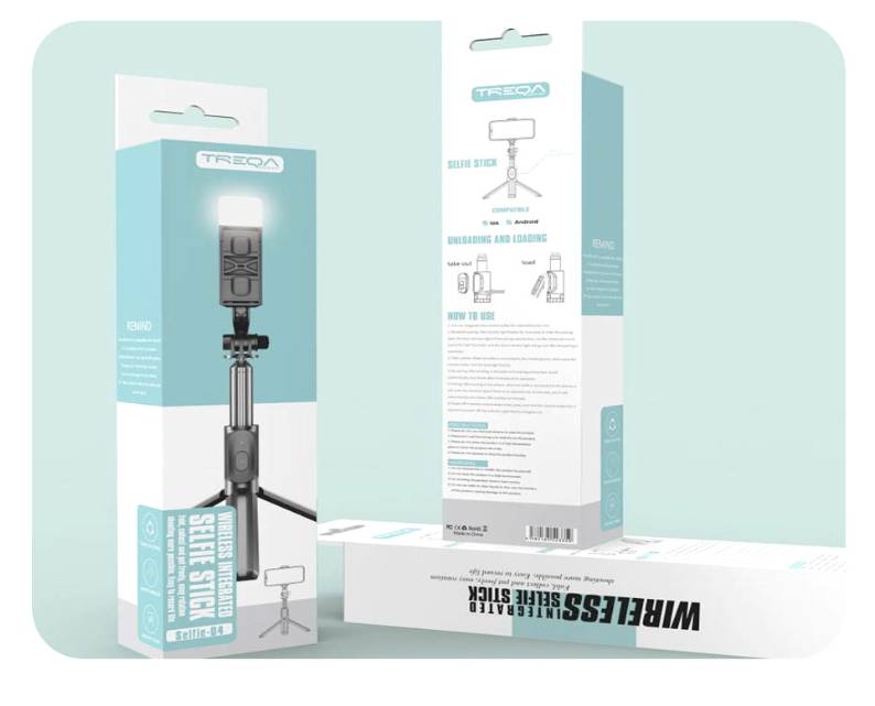 Monopod selfie stick Treqa tipo 2 con luz