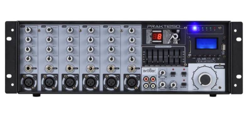 Amplificador Grober audio con Usb SD FM Rec BT 250wPRAKTI250 2 zonas