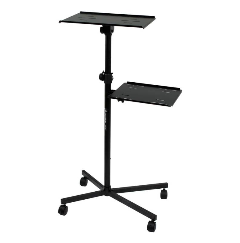 Pedestal Studiomaster con soporte SF80 para laptop controlador proyector con ruedas